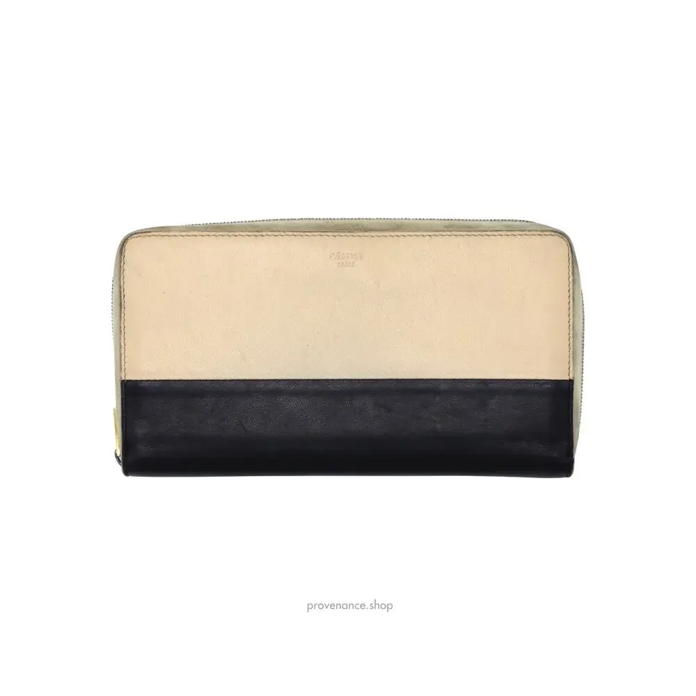 🔴 Celine Multifunction Zip Wallet - Beige/Navy